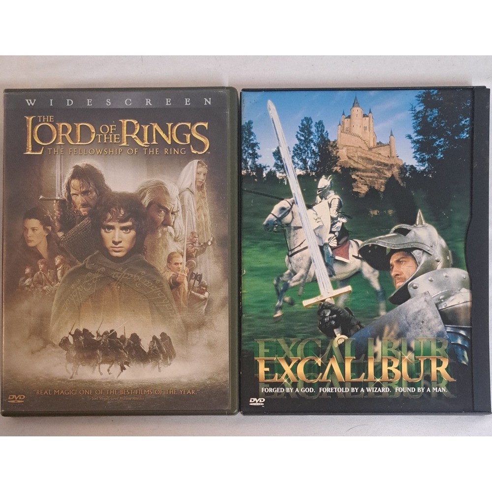 Lord of the Rings Fellowship of the Ring + Excalibur DVD Lot Fantasy Adventure